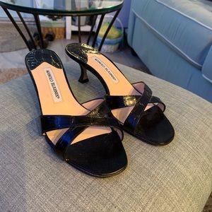 Manolo Blahnik slip on sandals